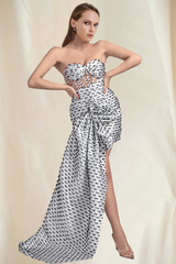 White Strapless Mini Mesh Bodycon Dress