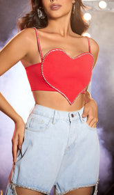 EMEBELLIShed Heart Crop Top