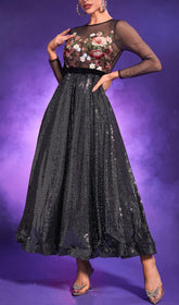 Patchwork Floral EmbroideD Dress