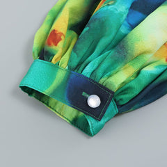 Long Sleeve Maxi Dress In Green