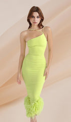 Bandage Backless Midi Dress In YelLow