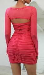 SHEER Pleated Mini Dress