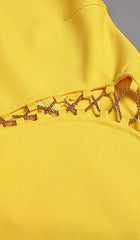 Hollow High Split Maxi Dress In YelLow