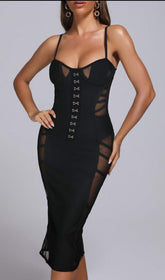 Bossy Mesh Mini Bandage Dress
