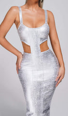 KIT Metallic Midi Bandage Dress - Silver