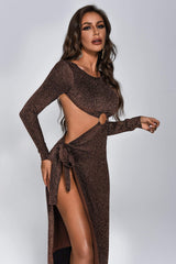 SUZANNE Cutout Slit Midi Dress