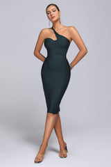 BERCLA One Shoulder Midi Bandage Dress