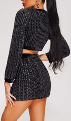 Black Knit Two Piece Set
