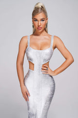 KIT Metallic Midi Bandage Dress - Silver