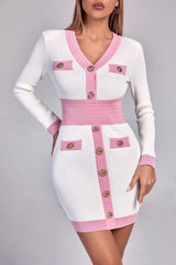 Knit Mini Dress - White