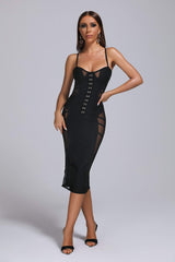 Bossy Mesh Mini Bandage Dress