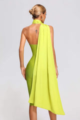 Halter Bandage Midi Dress - Green