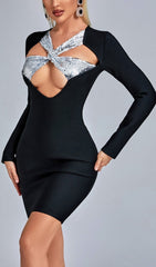DUCKIE Cross OVER Cutout Mini Bandage Dress