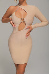 ARIA One Shoulder Cutout Mini Bandage Dress