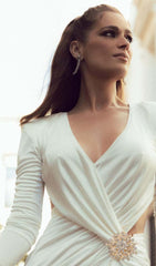 PHENIX Brooch Cutout Maxi Dress In White