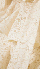 Ruffled Tiered Lace Mini Dress In Cream