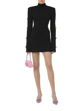 Backless HIP Wrap Mini Dress In Black