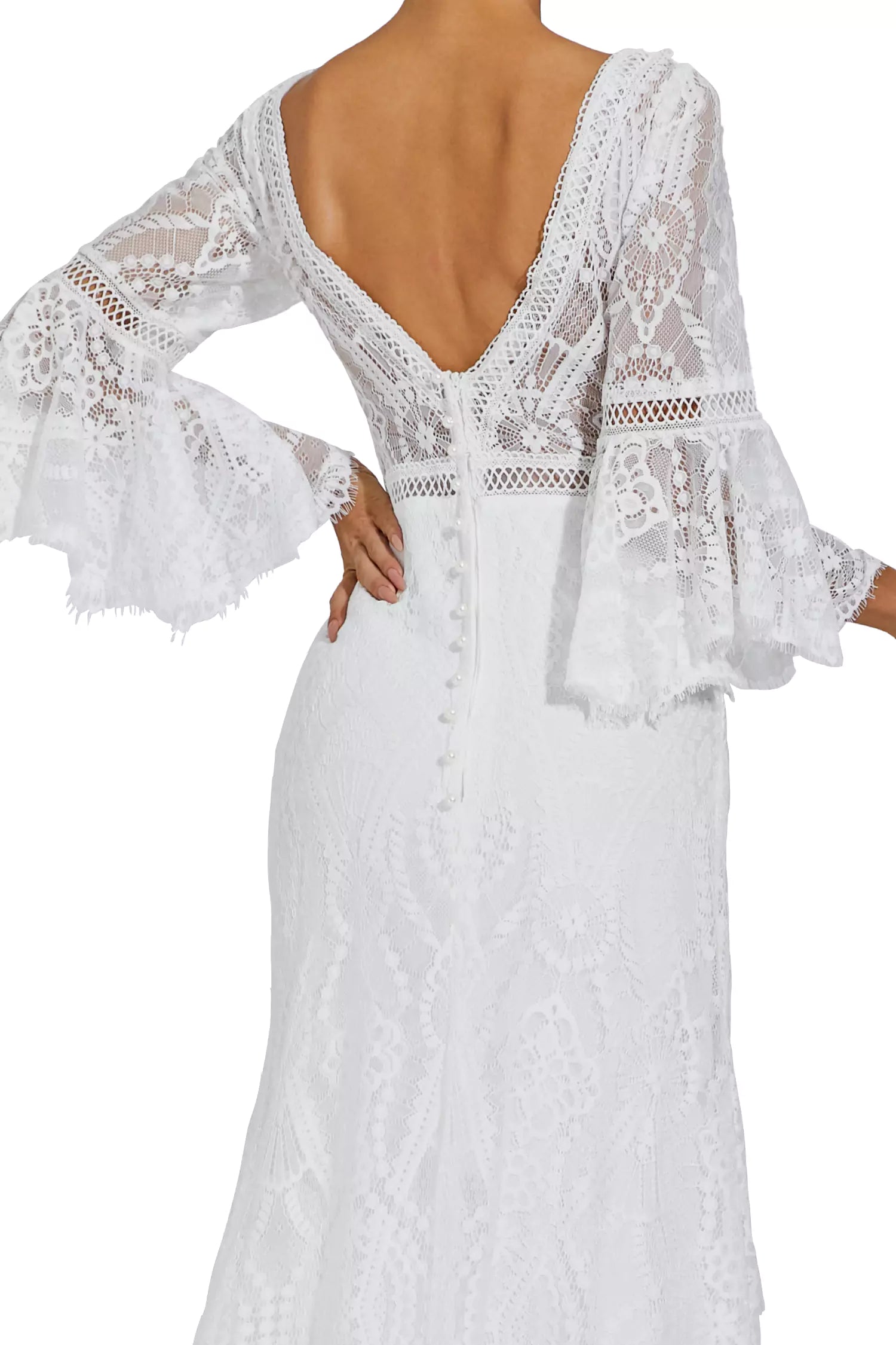 Rylan White Lace Maxi Dress