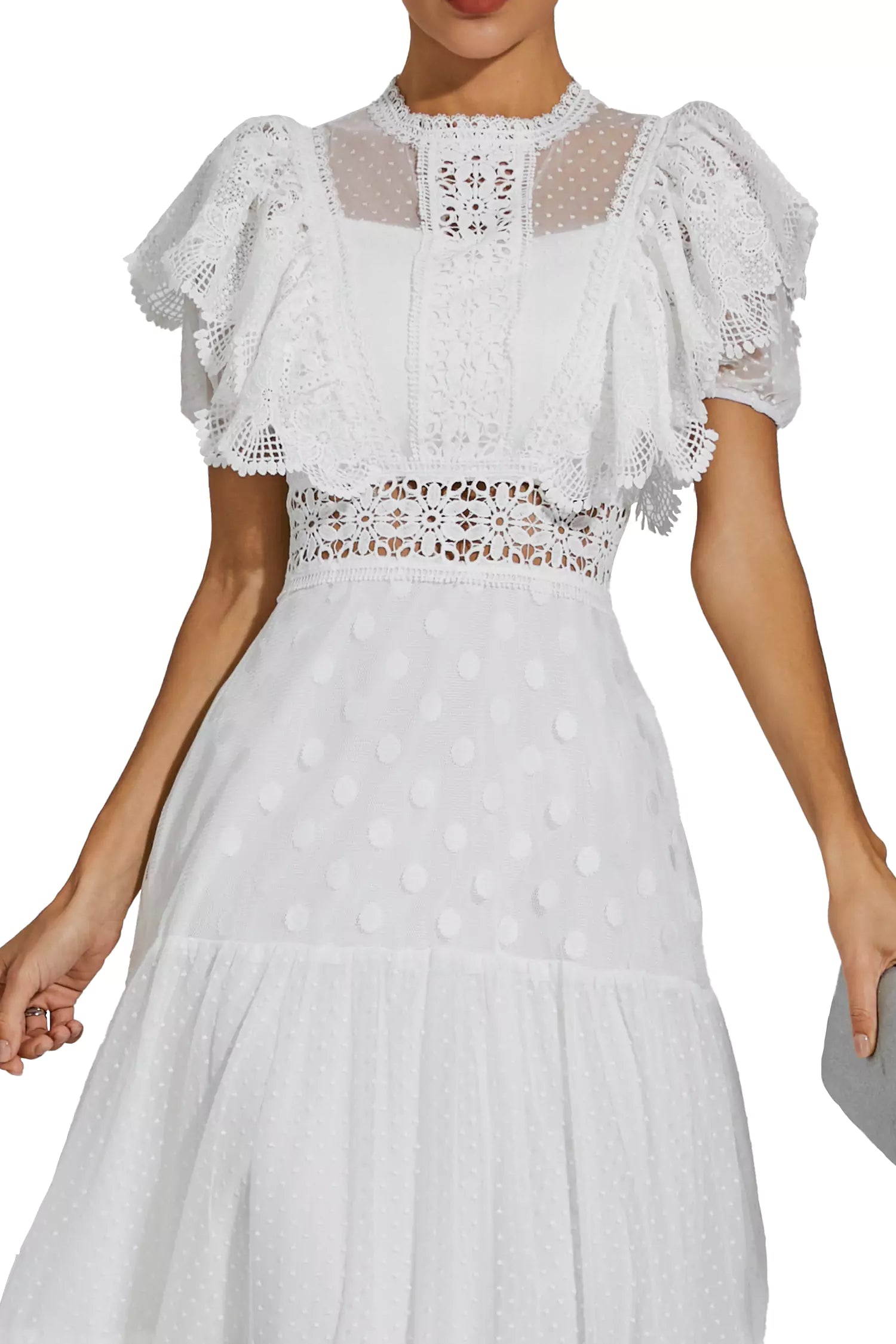 Noor White Polka Dot Maxi Dress