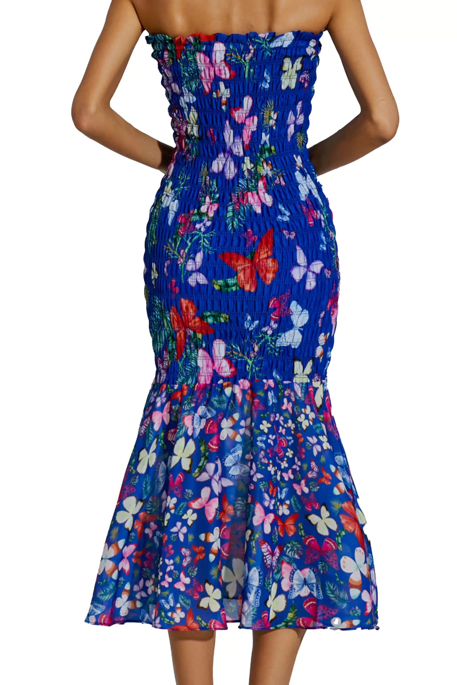 Paloma Blue Butterfly Printed Halter Dress