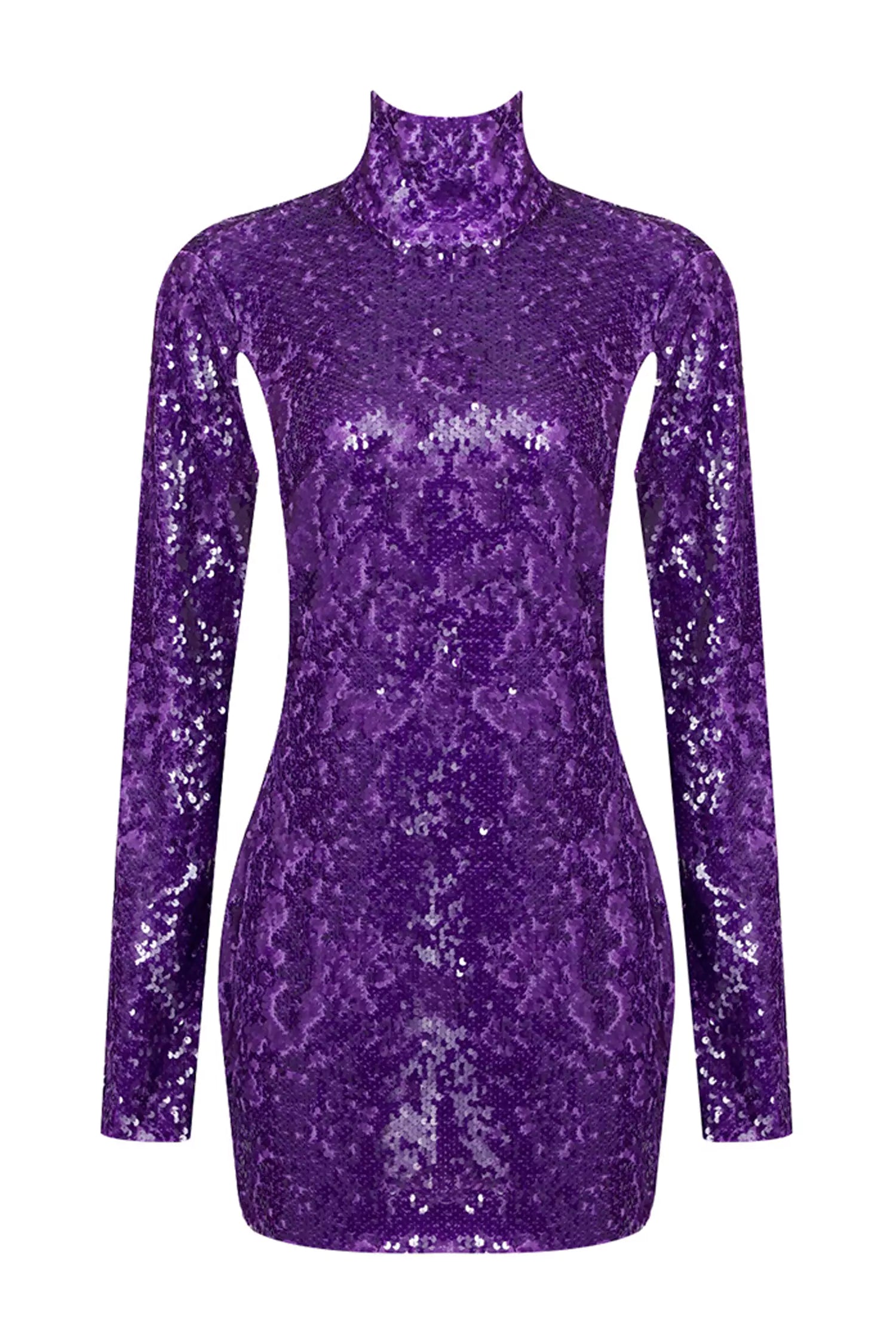 Vada Purple Backless Mini Sequins Dress