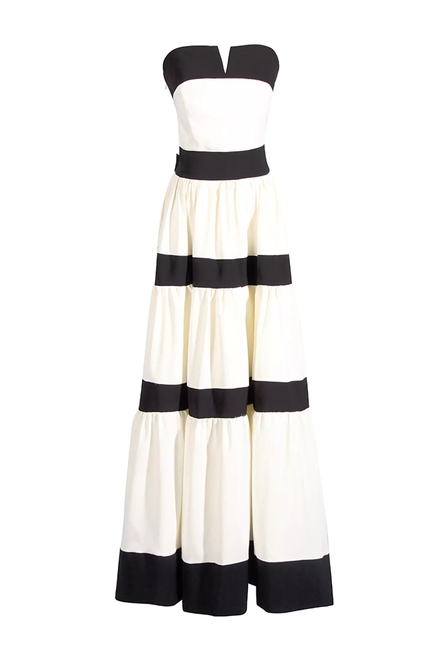 Valery White Striped Bowknot Maxi Dress