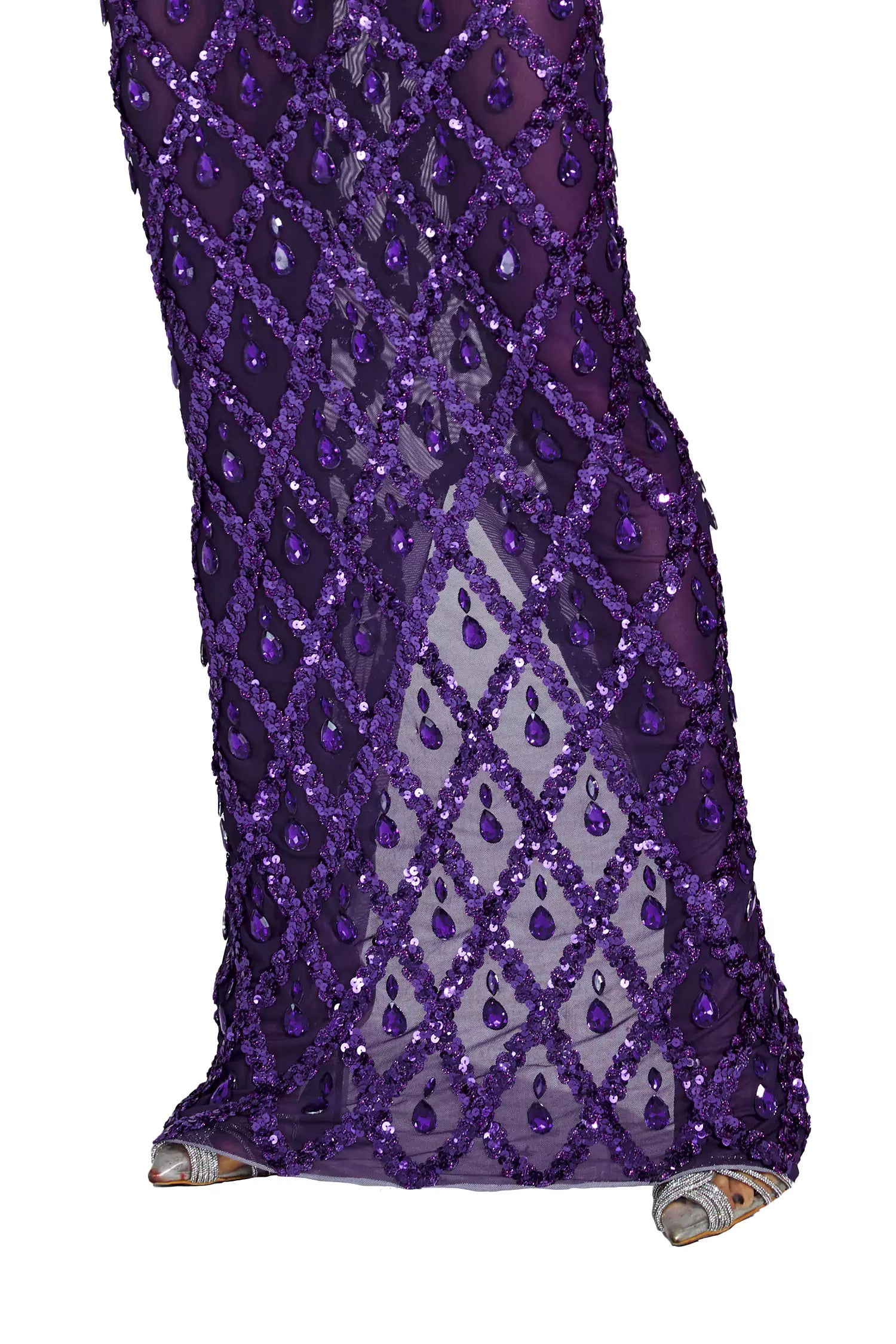 Louise Purple Diamond Maxi Dress