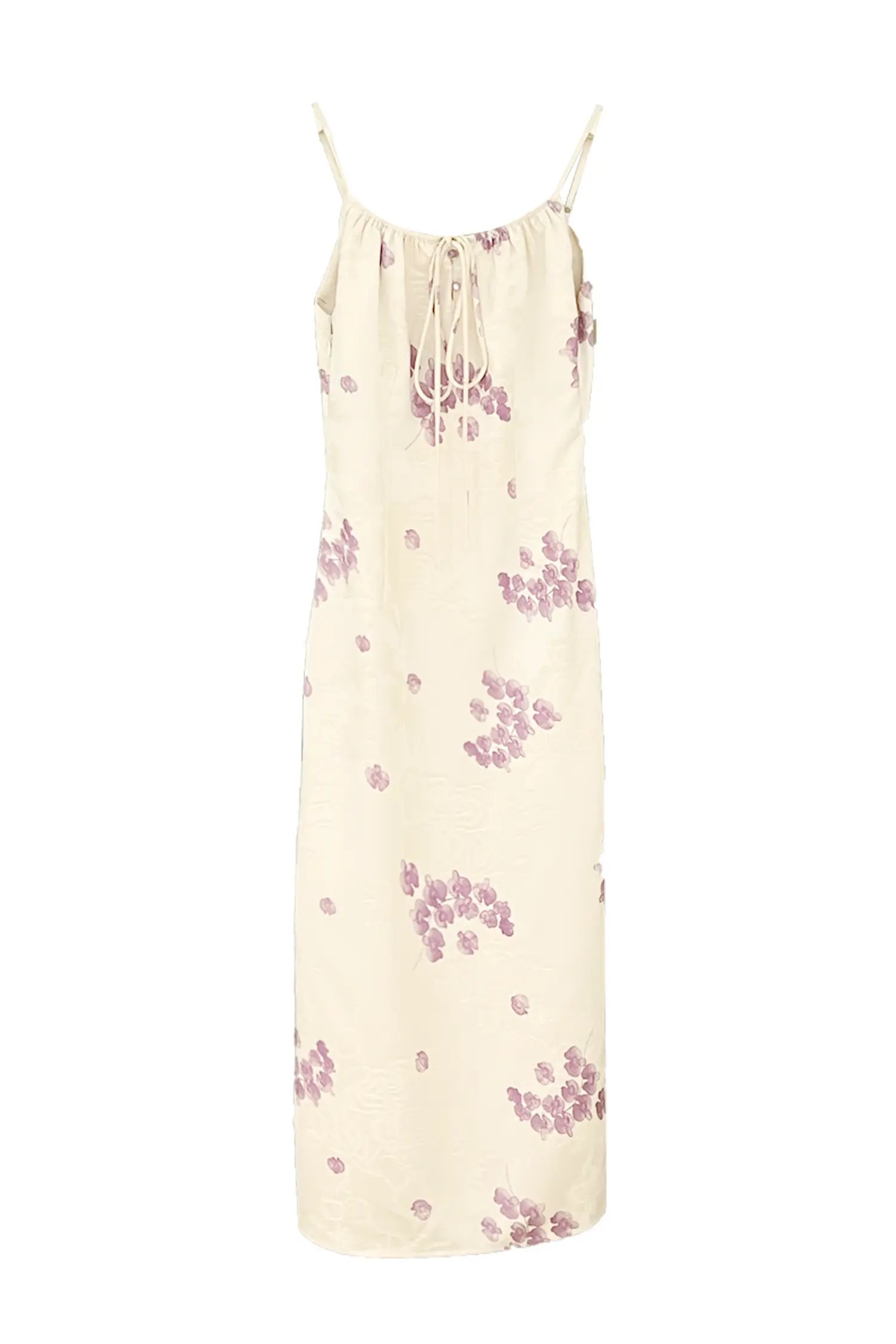 Merle Apricot Flower Printed Slip Dress