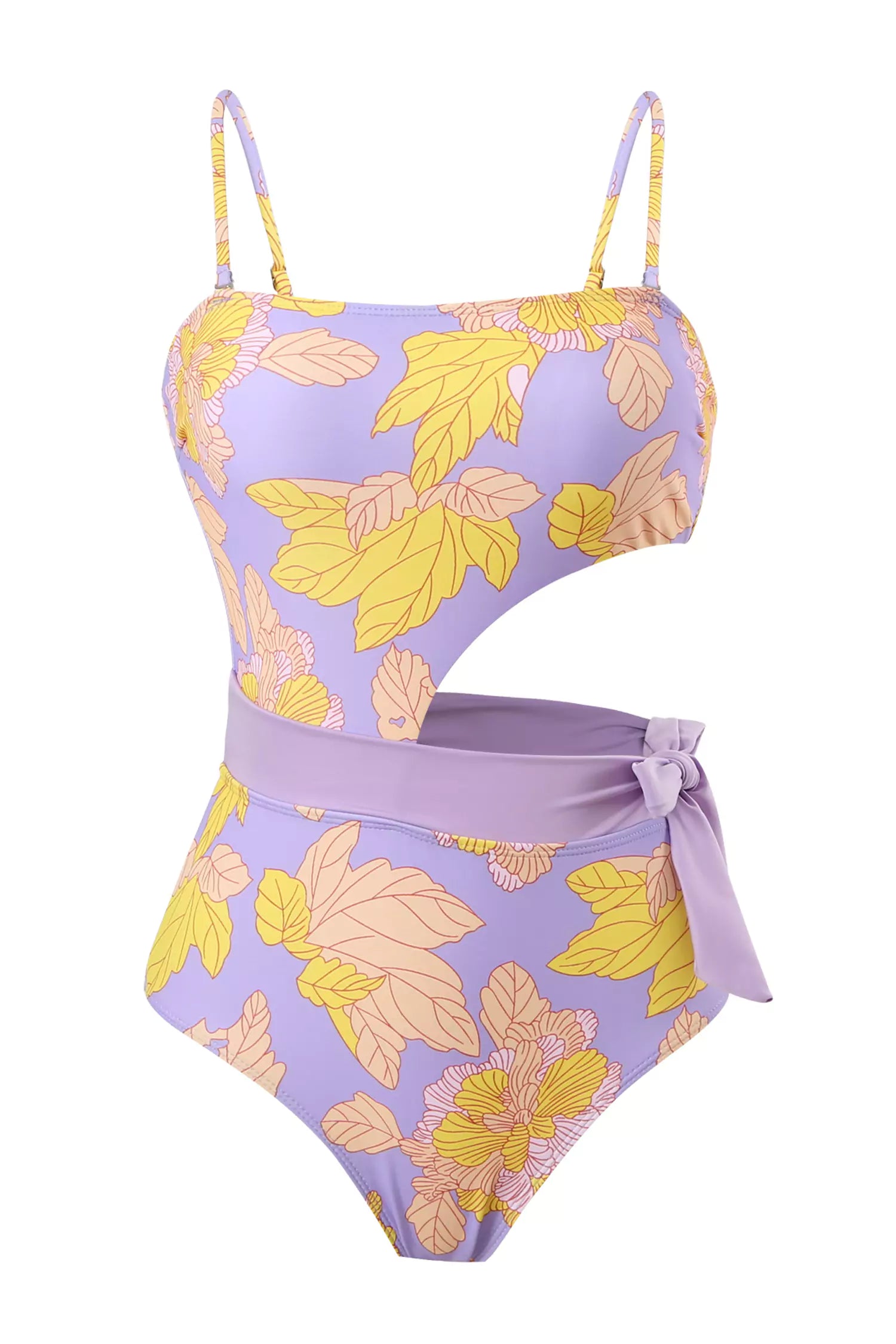 Salma Purple Flower Printed Swimwear