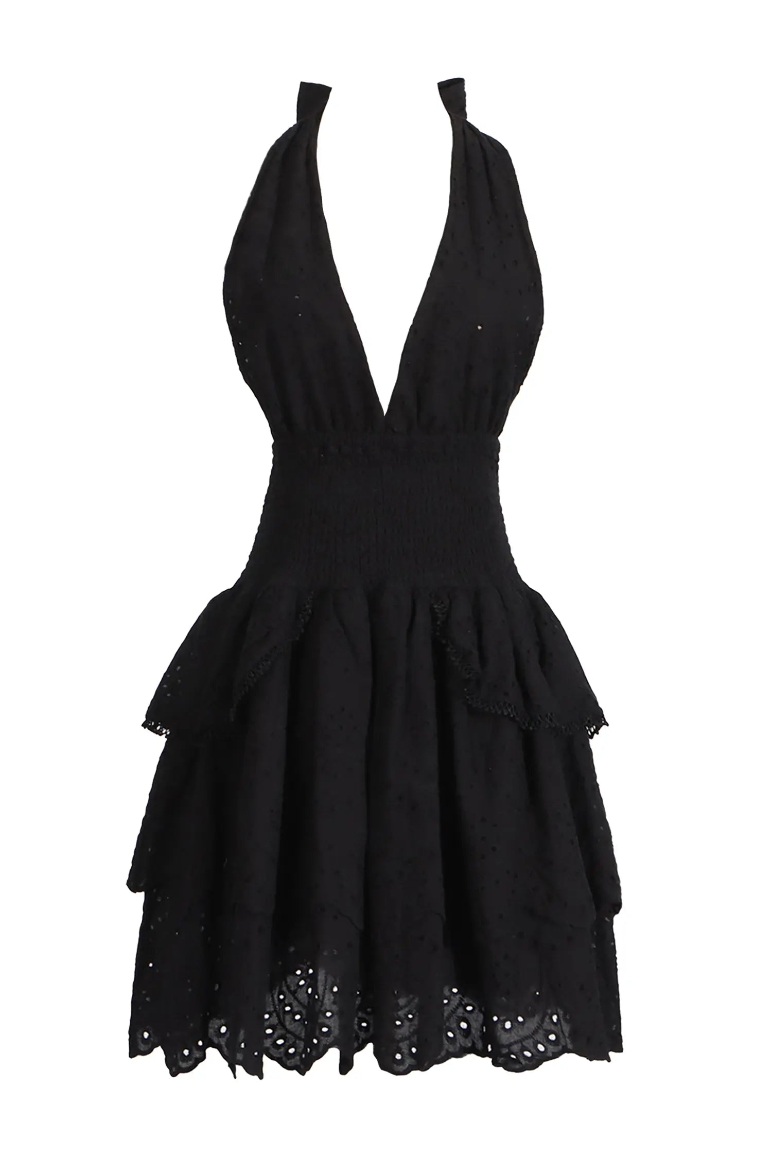 Landry Black V-neck Halter Dress