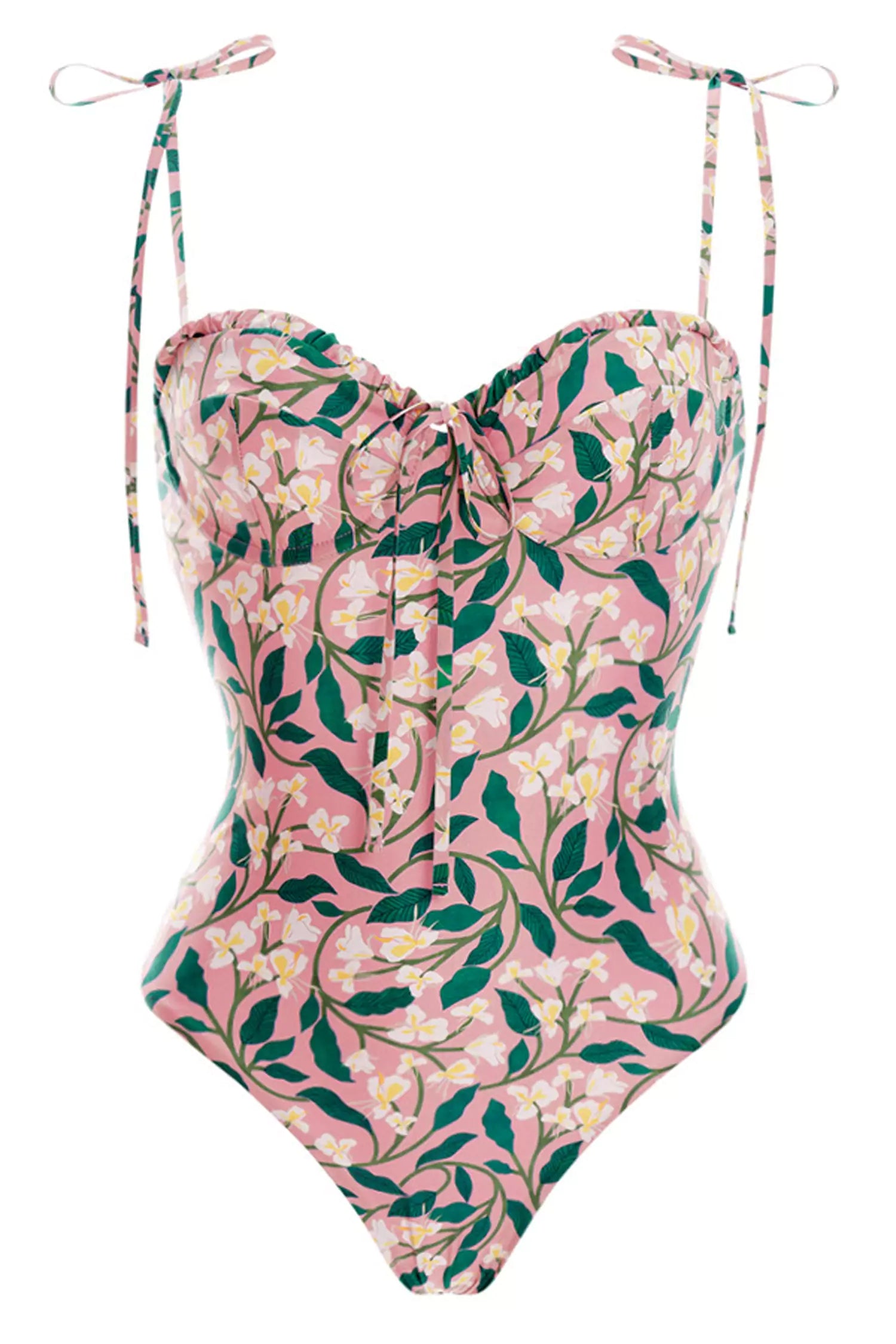 Volen Pink Flower Printed Swimwear