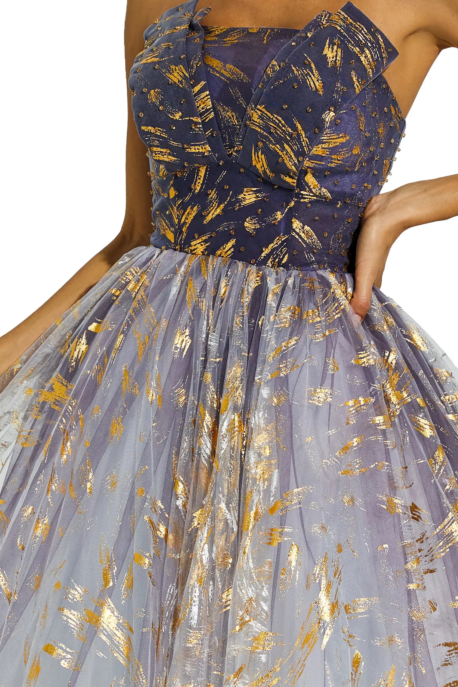 Yetta Gradient Blue Off Shoulder Tutu Dress