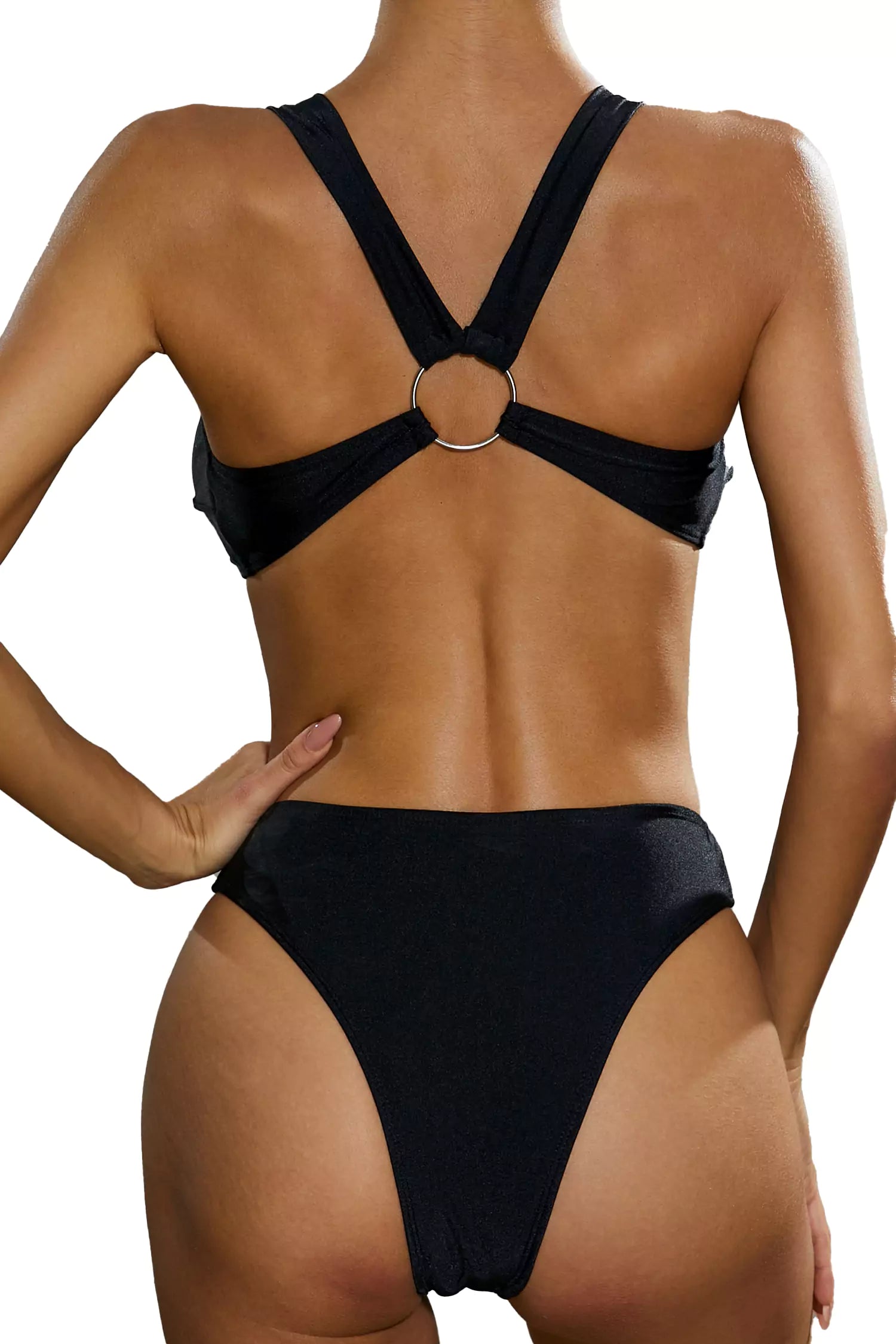 Zayla Black Crossover One Piece Swimwear