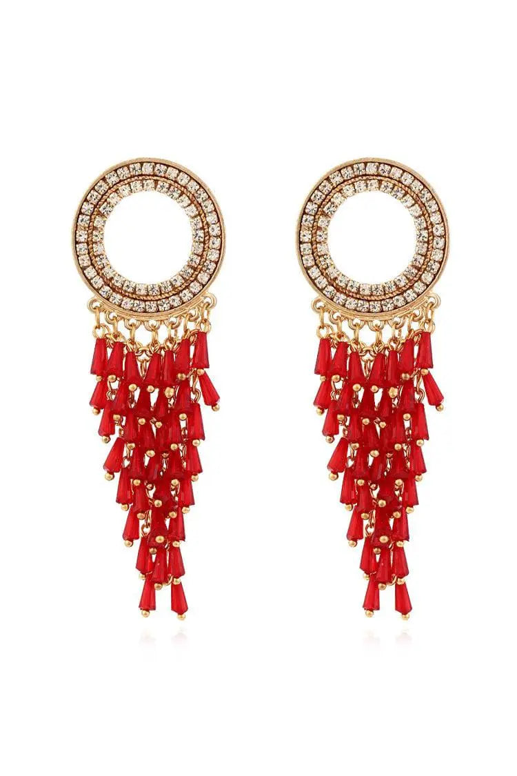 Athena Vintage Crystal Tassel Earrings - Catchall