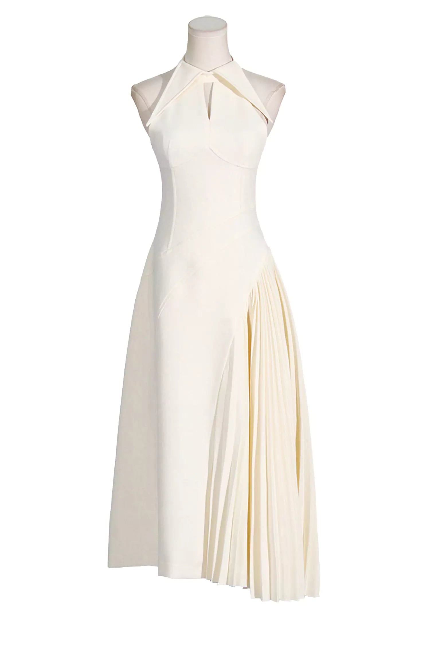 Cynthia Cream Ruched Midi Dress