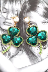 Dahlia Emerald Clover Earrings