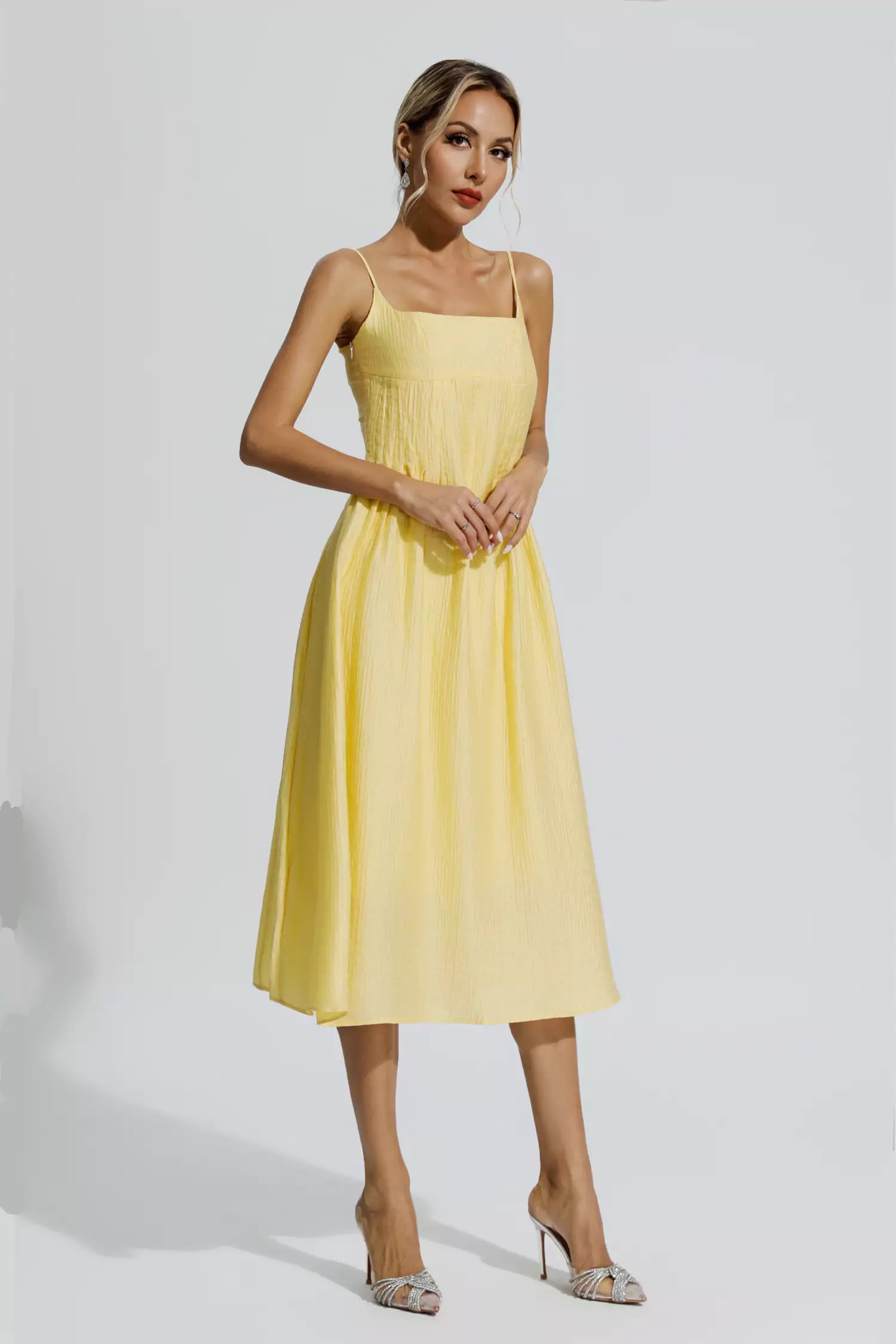 Helena Yellow Vacation Slip Maxi Dress