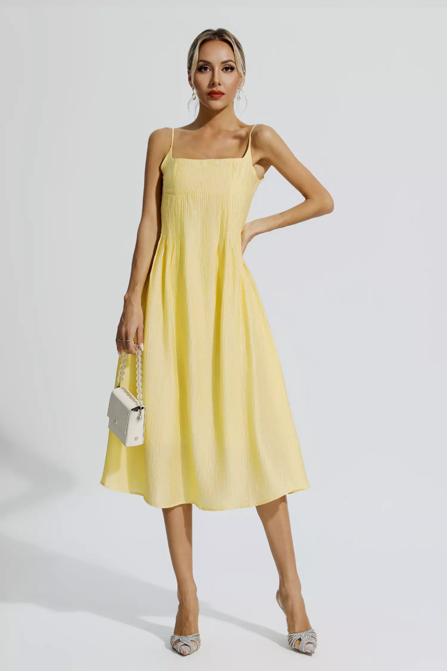 Helena Yellow Vacation Slip Maxi Dress