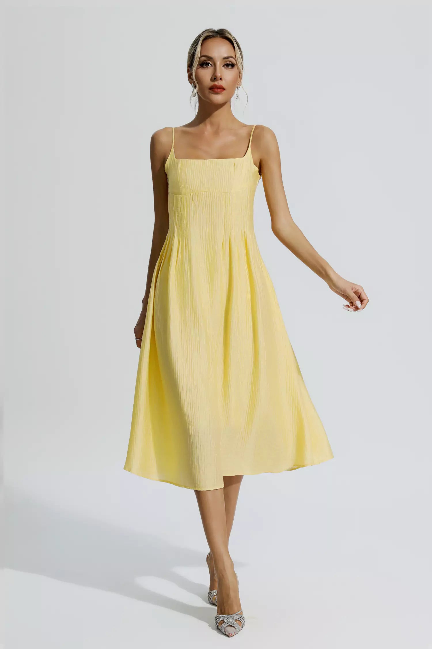 Helena Yellow Vacation Slip Maxi Dress