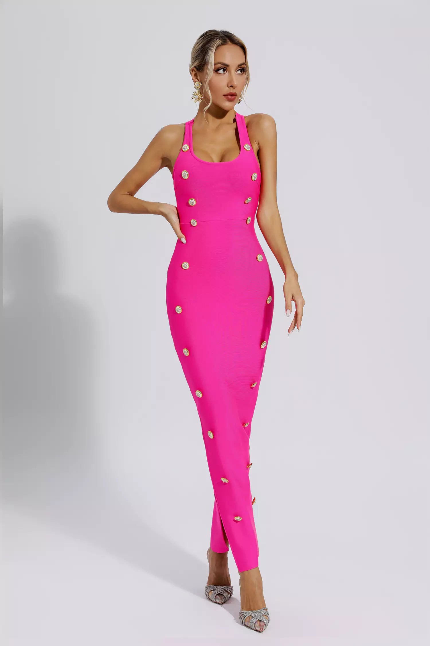 Imani Rose Red Bandage Maxi Dress