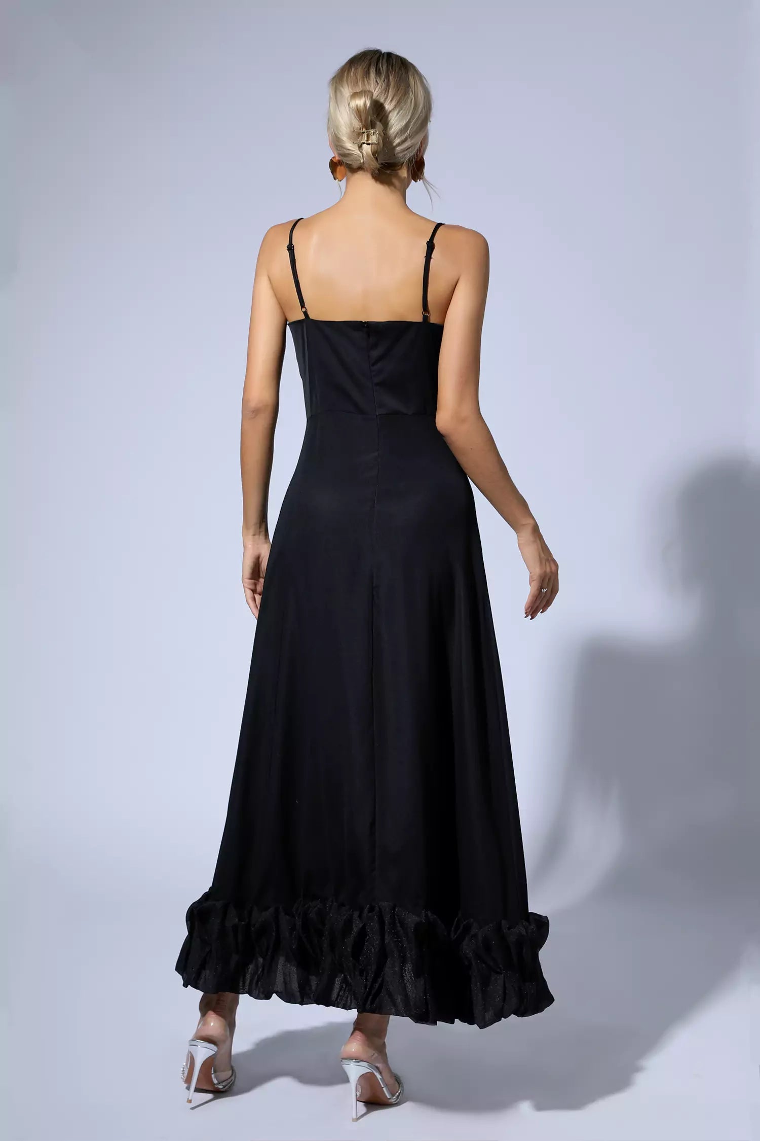 Izabella Black A-line Maxi Dress