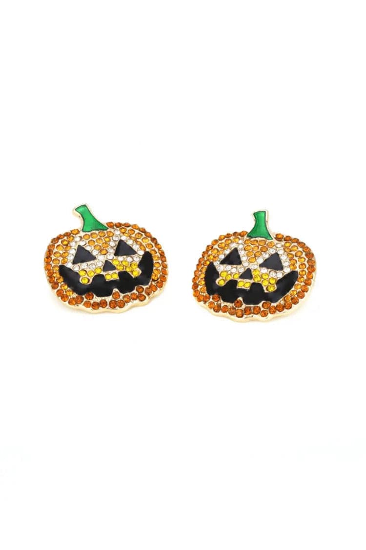 Jade Halloween Pumpkin Earrings