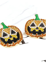 Jade Halloween Pumpkin Earrings