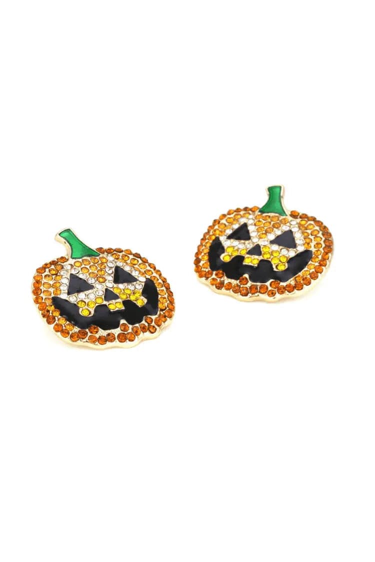 Jade Halloween Pumpkin Earrings