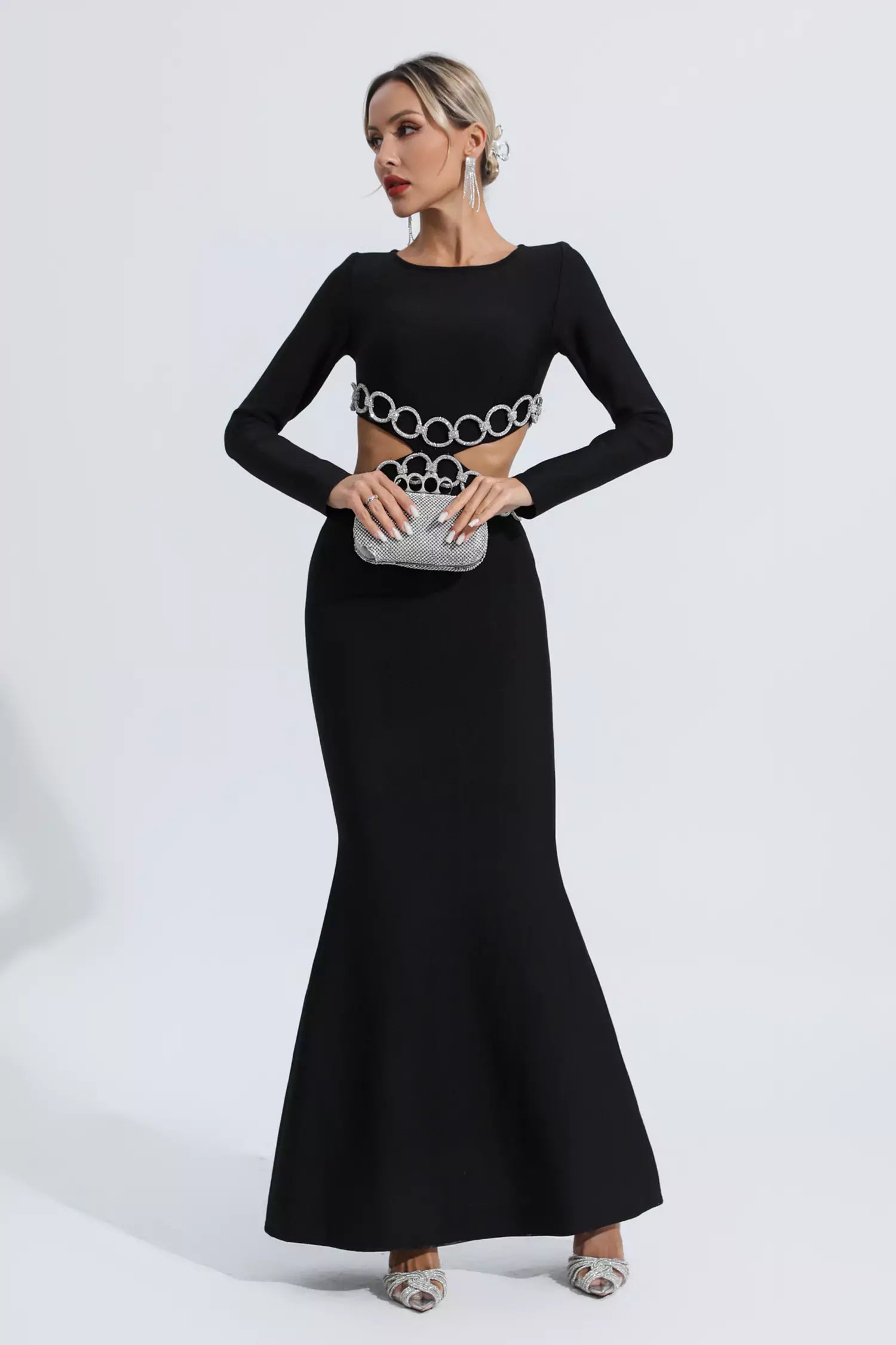 Janelle Black Cut Out Bandage Dress