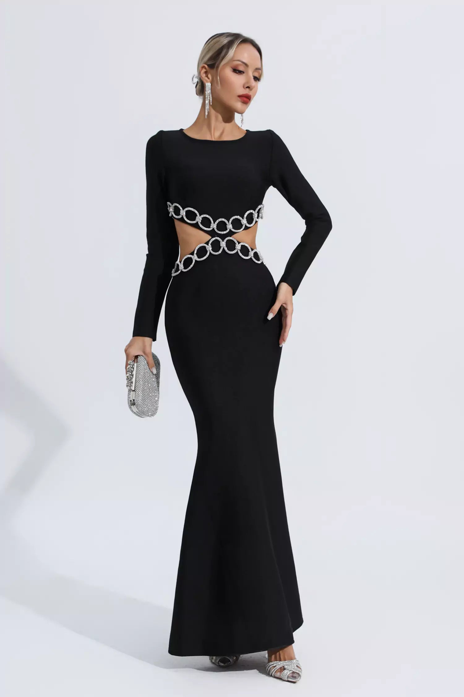 Janelle Black Cut Out Bandage Dress