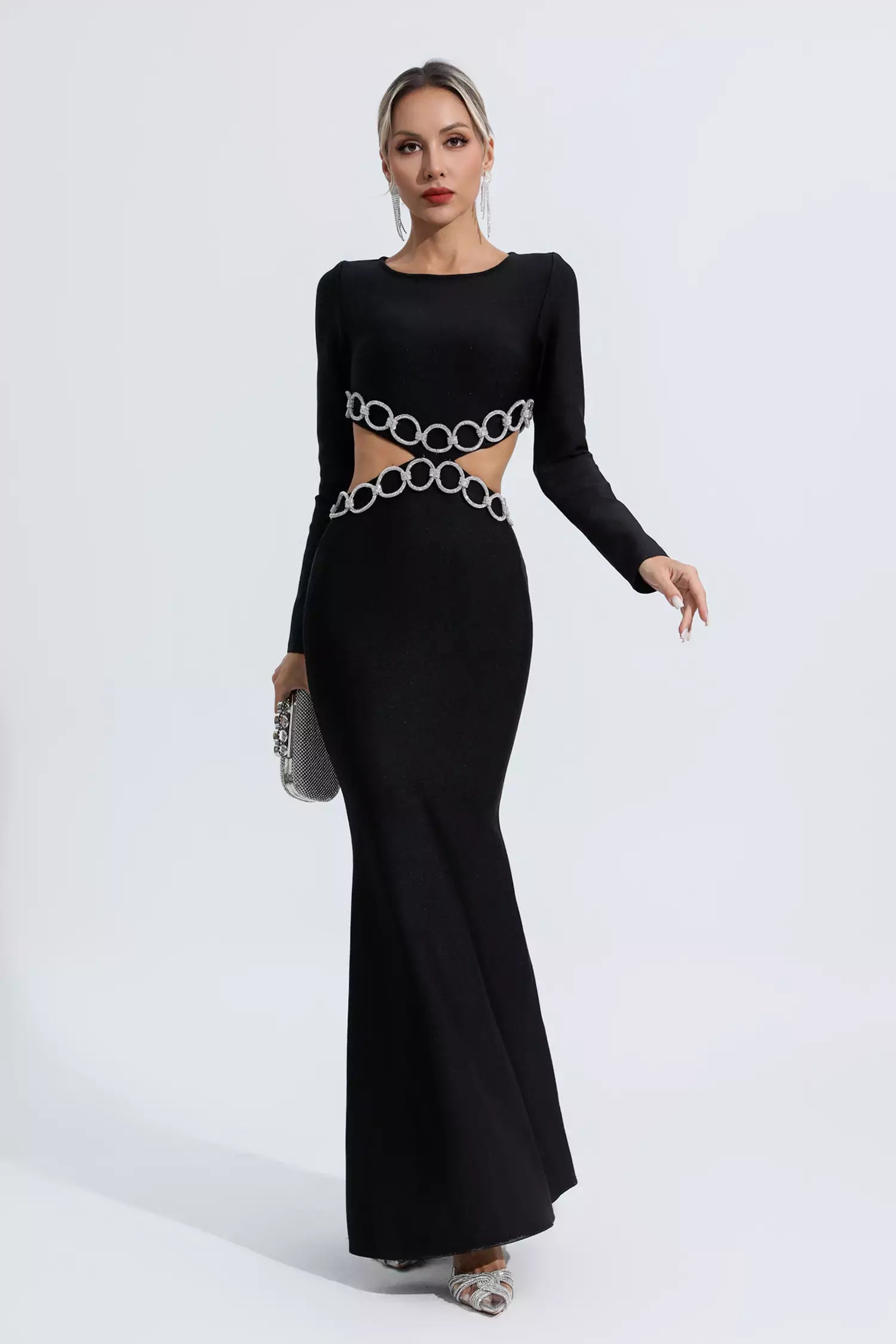 Janelle Black Cut Out Bandage Dress