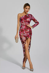 Jangeel Pink Slit Sequin Dress