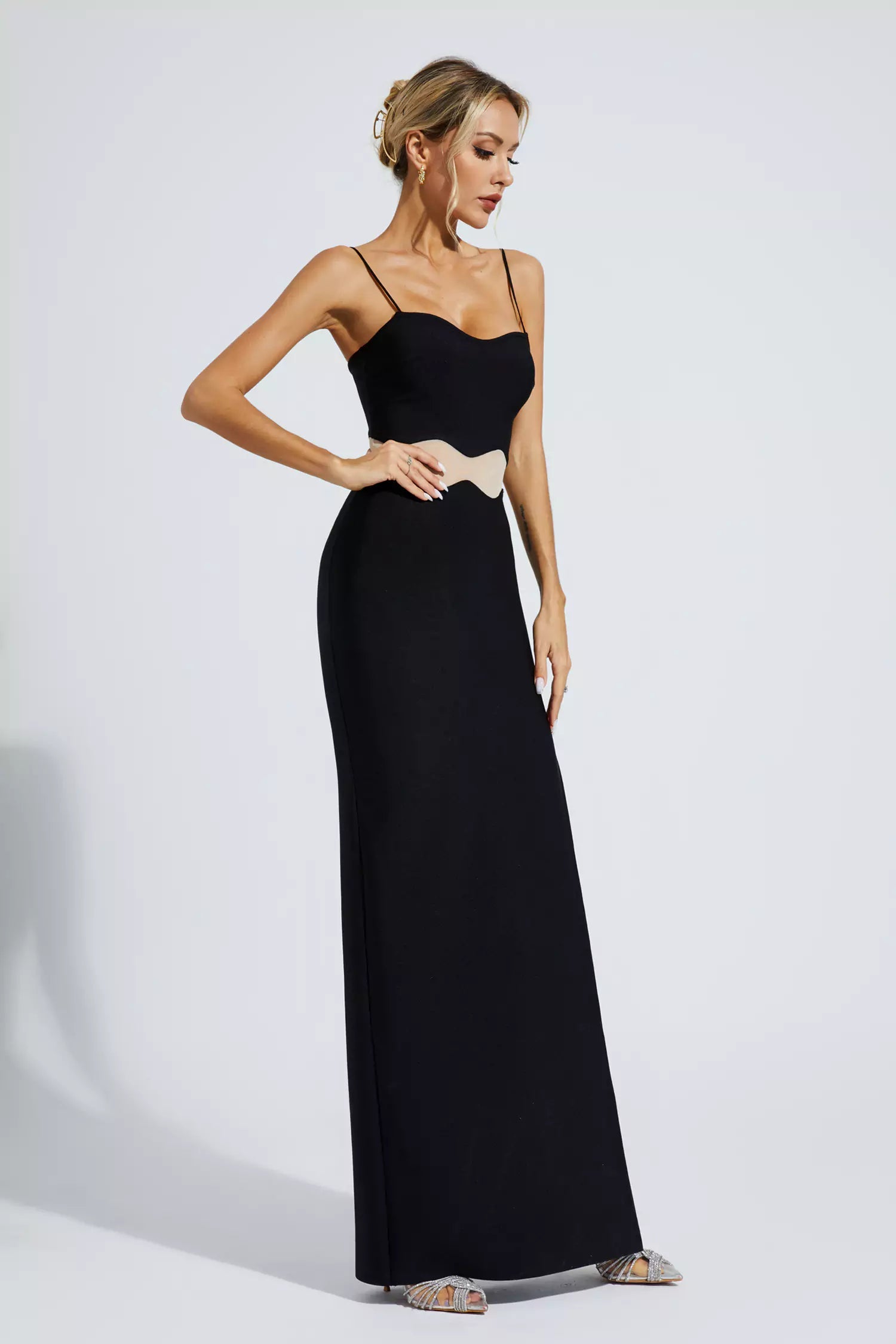 Jennifer Black Bandage Slip Maxi Dress