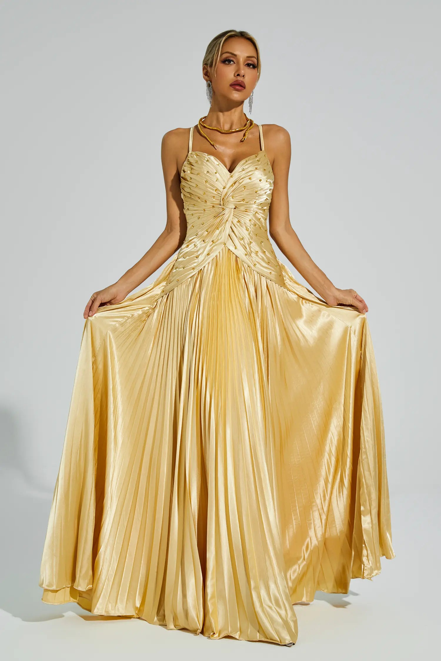 Judd Gold Beaded Maxi Slip Dress